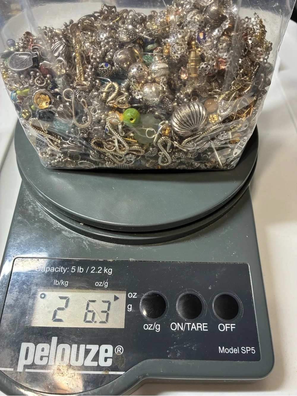 Lot of 2+ pounds of silver and gold colored jewelry making findings